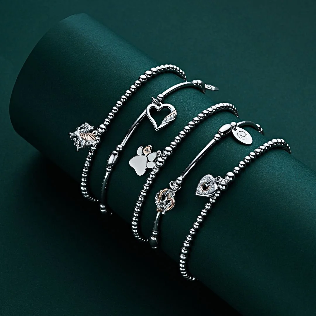 Clogau Past Present Future Silver Heart Affinity Beaded Bracelet - Image 4