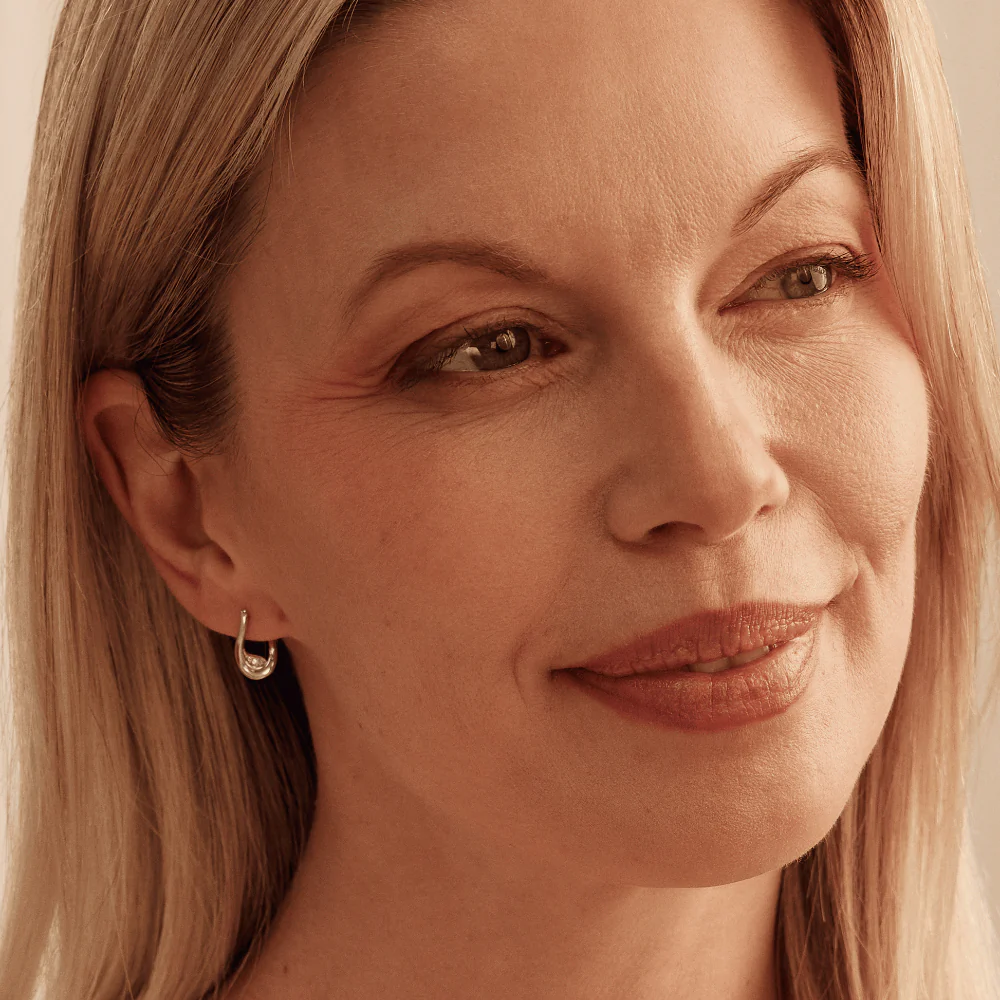 Clogau Silver Past Present Future Topaz Twist Hoop Earrings - Image 2