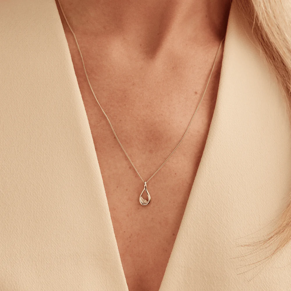 Clogau Silver Past Present Future Topaz Twist Pendant Necklace - Image 2