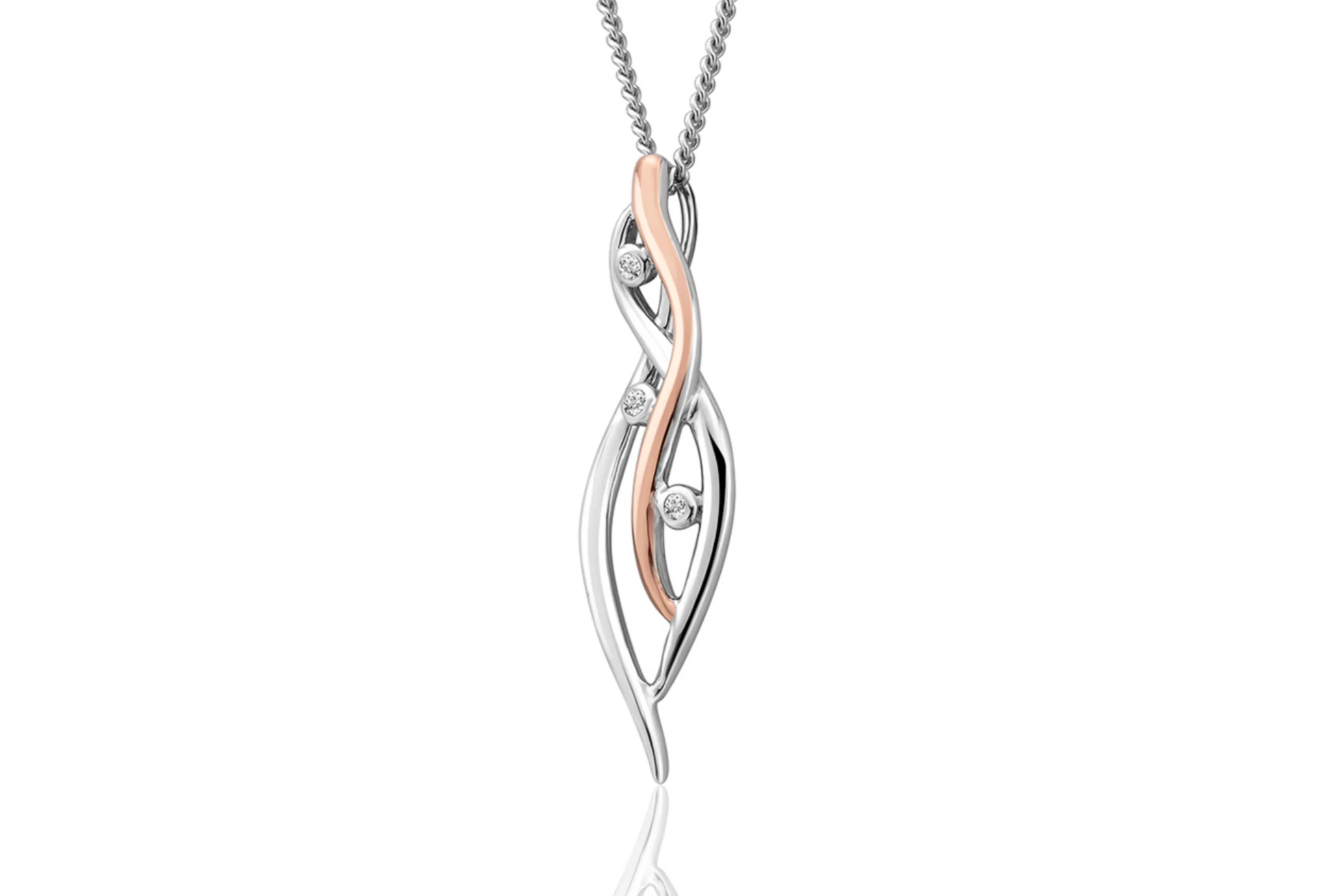 Clogau Silver Swallow Falls Pendant Necklace