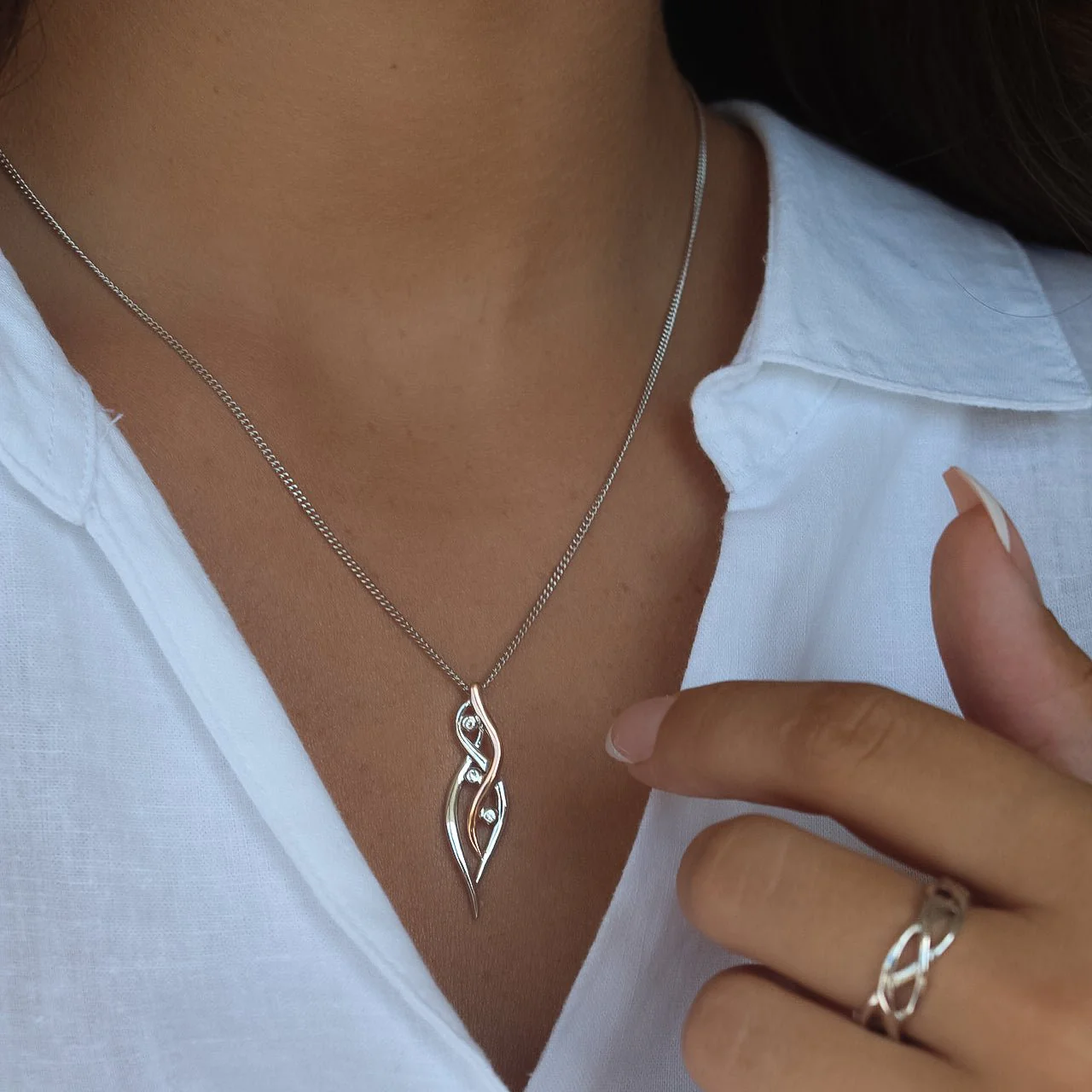 Clogau Silver Swallow Falls Pendant Necklace - Image 2