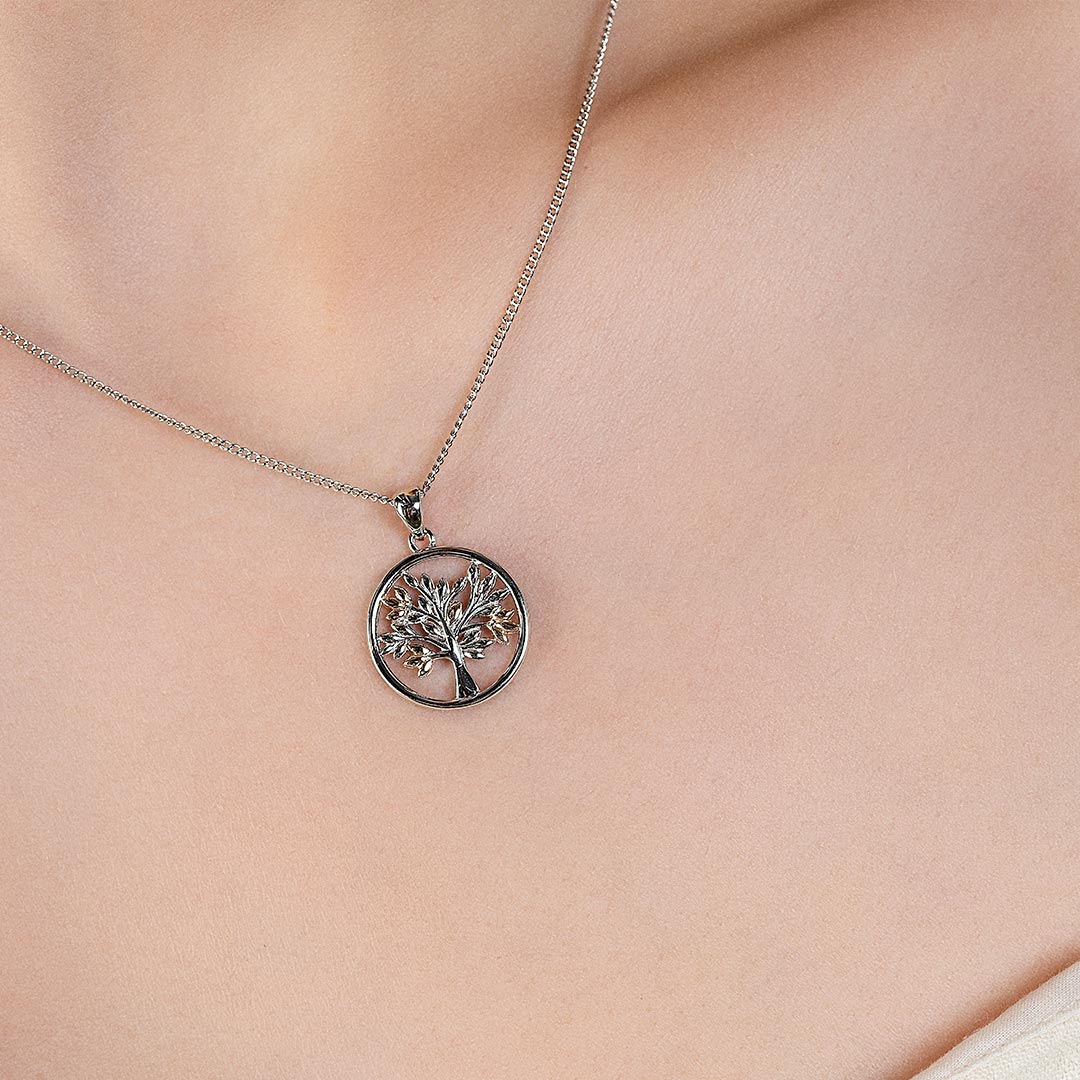 Clogau Silver Tree of Life Circle Pendant Necklace - Image 3