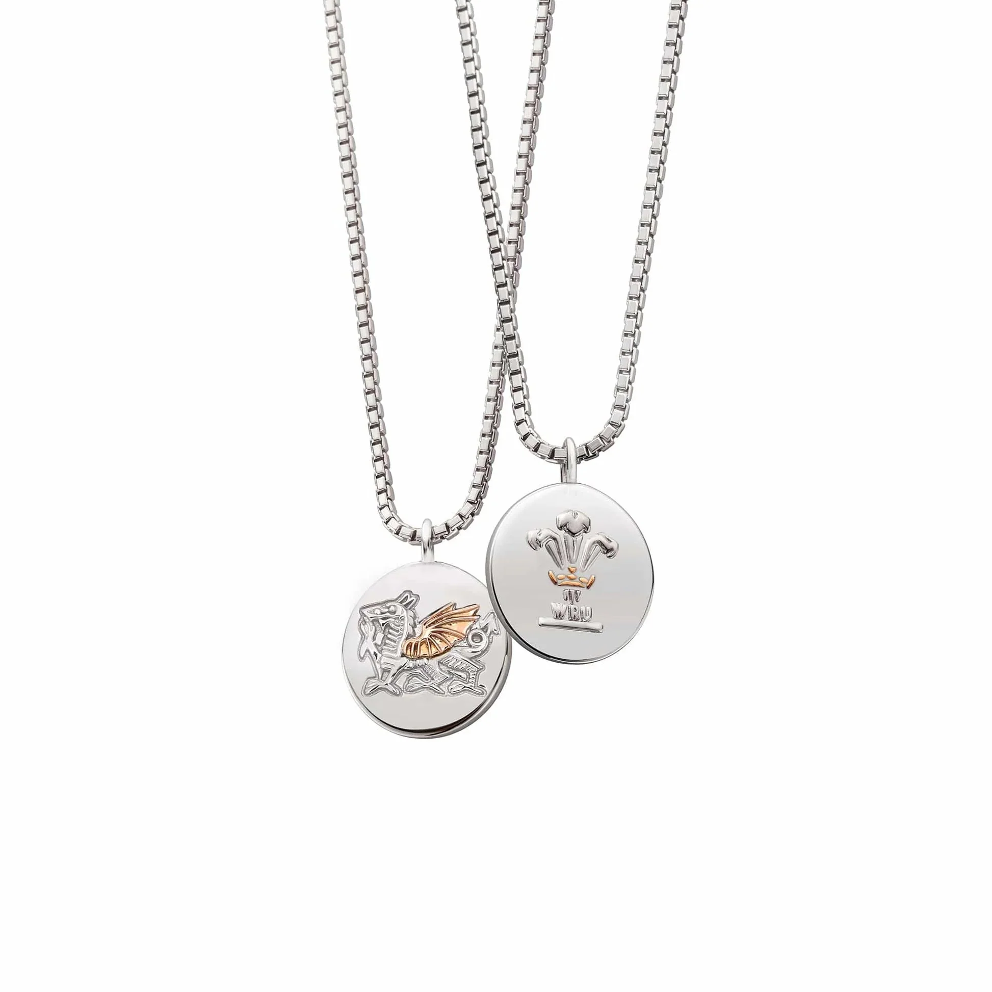 Clogau Silver Welsh Rugby Union and Dragon Pendant Necklace - Image 3