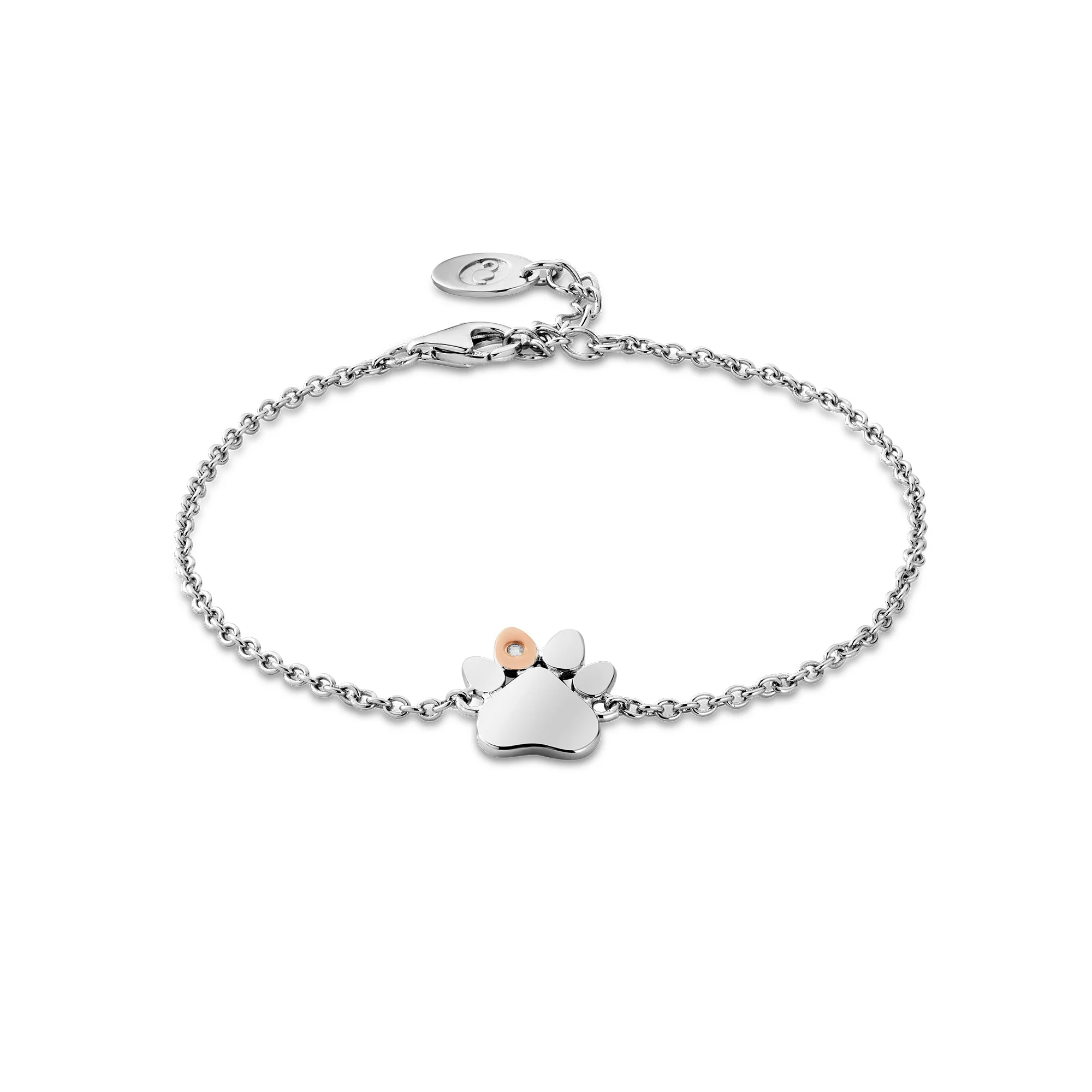 Clogau Silver Paw Print on My Heart Bracelet - Image 3