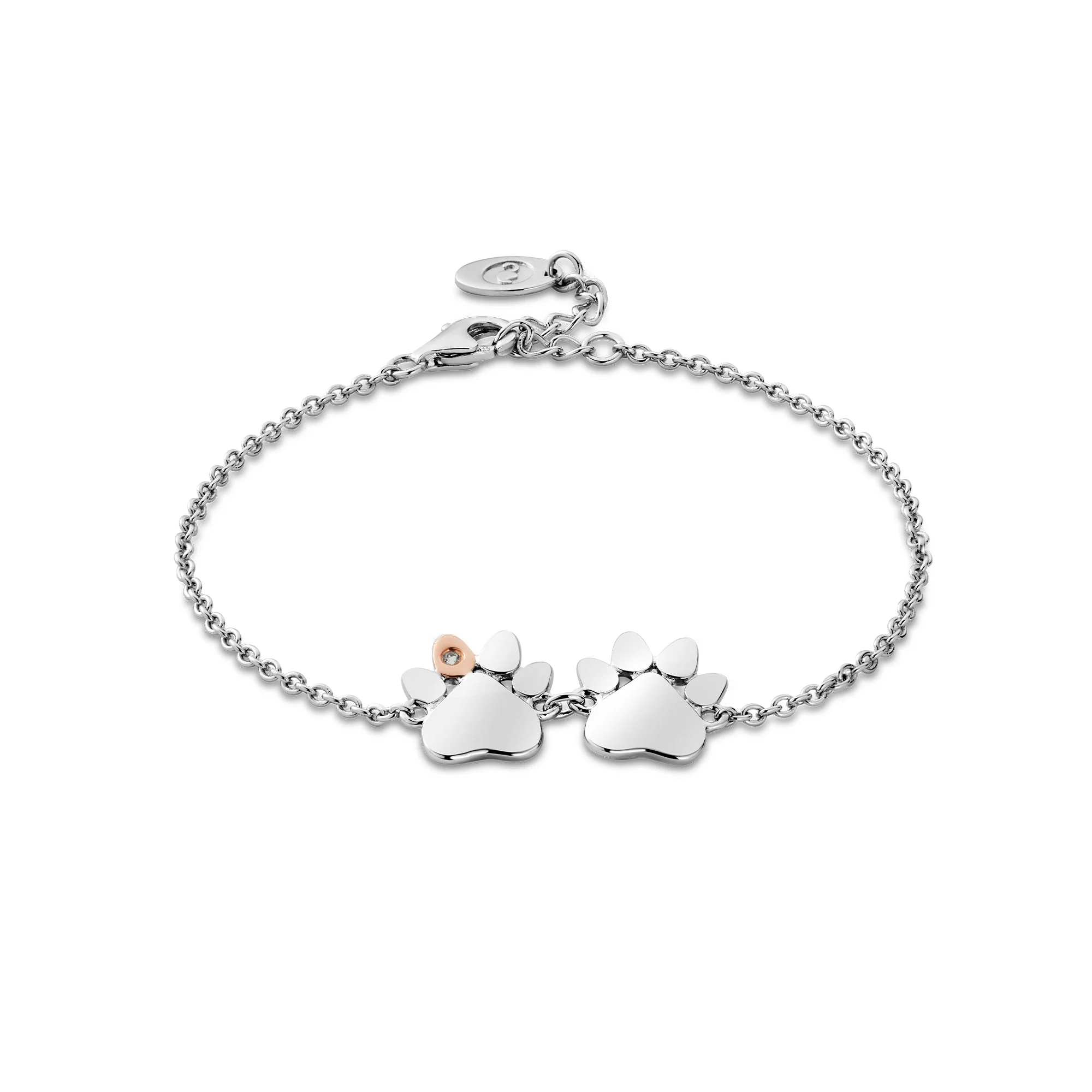 Clogau Silver Paw Print on My Heart Bracelet - Image 5