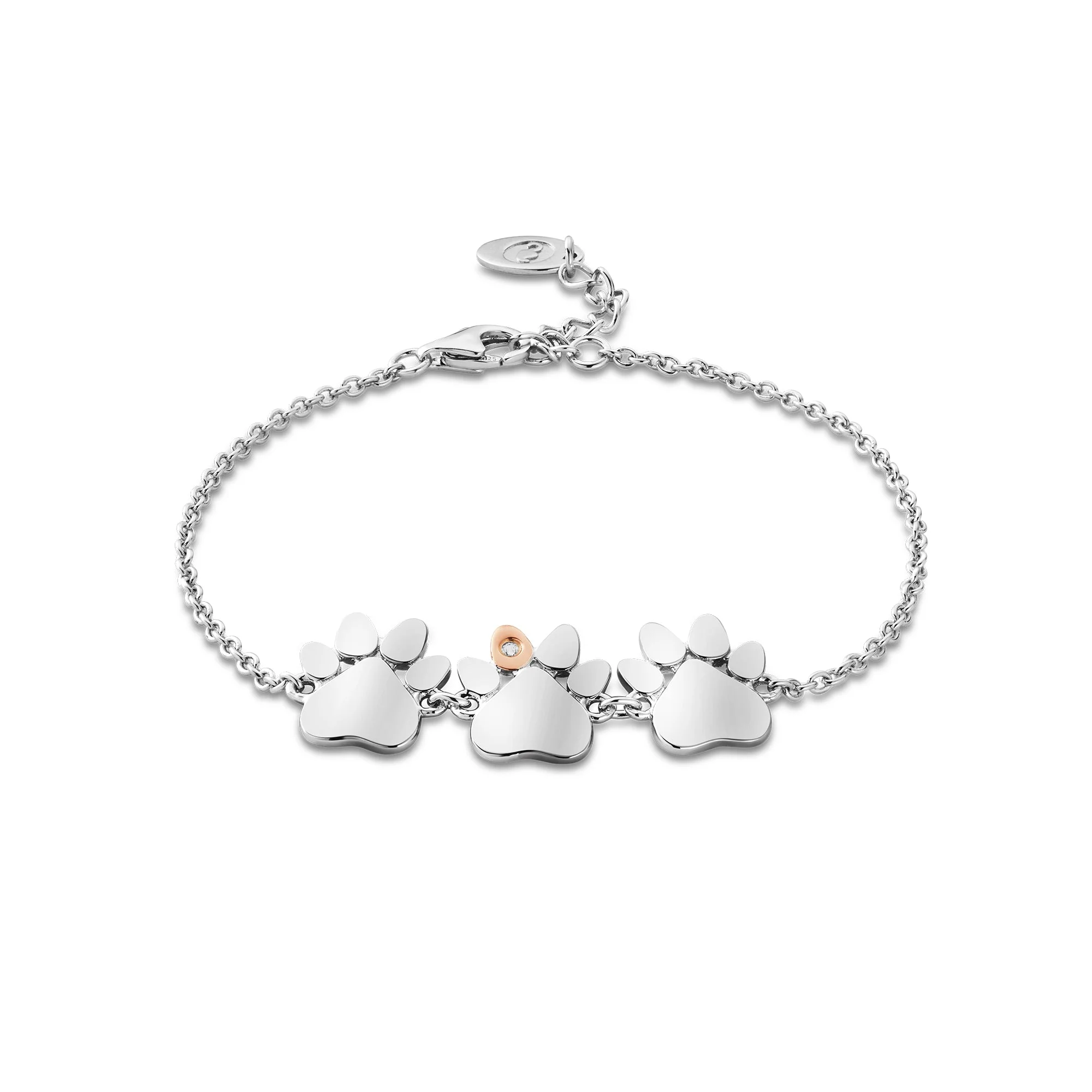 Clogau Silver Paw Print on My Heart Bracelet - Image 7