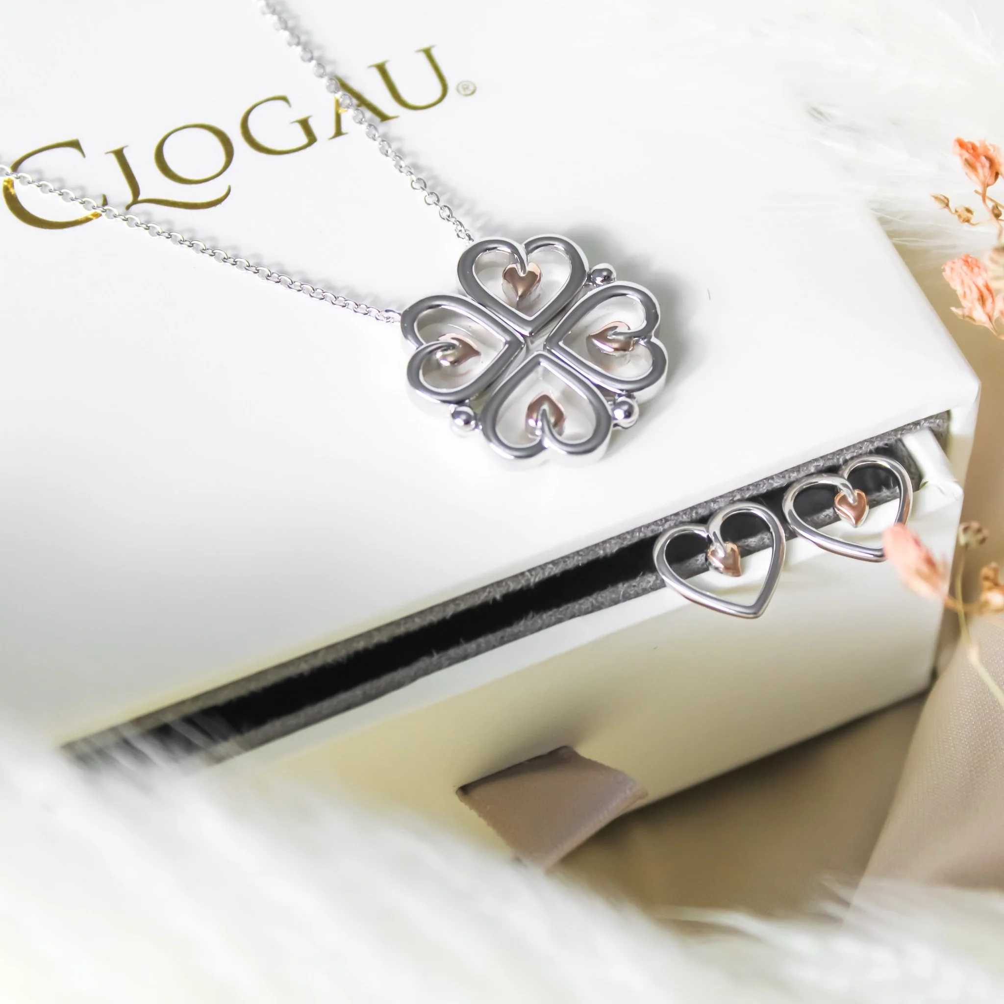 Clogau Tree Of Life Silver Heart Stud Earrings - Image 4