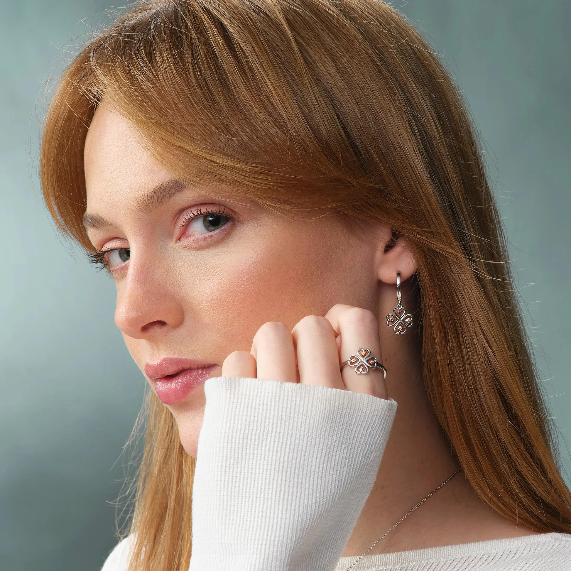 Clogau Tree Of Life Silver Heart Drop Earrings - Image 2