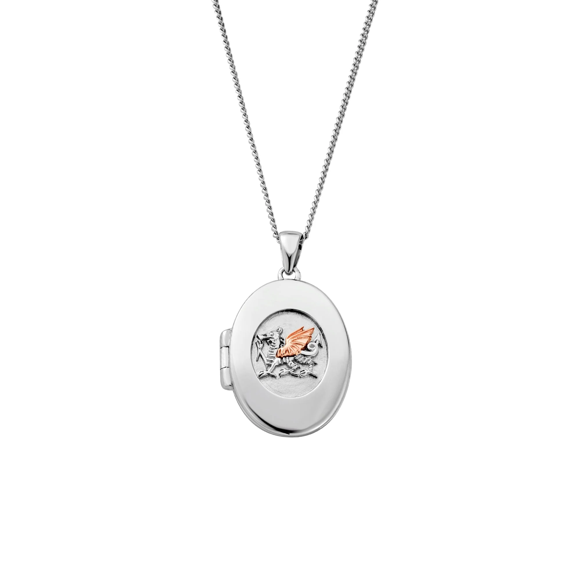 Clogau Silver Welsh Dragon Locket Necklace