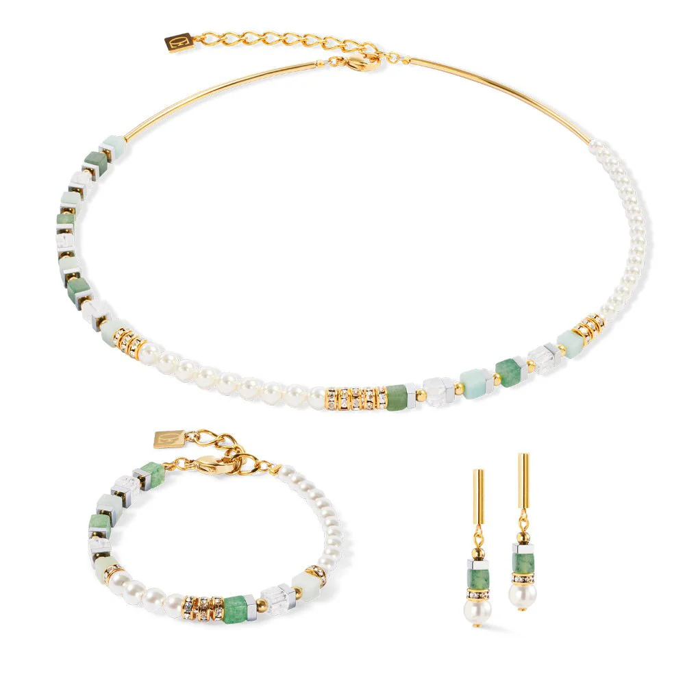 Coeur De Lion Gold and Green Precious Fusion Offset Necklace - Image 3