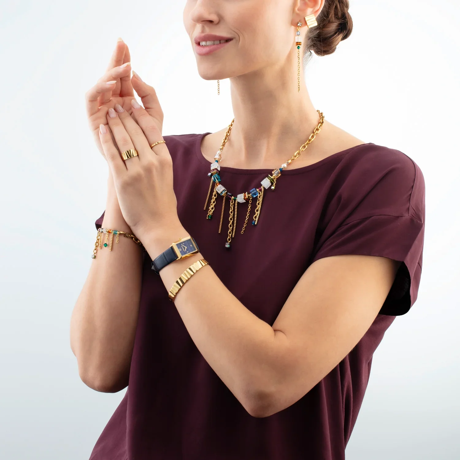Coeur De Lion Gold Wave Bangle - Image 2
