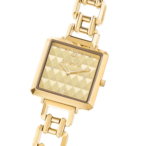 Coeur De Lion Gold Iconic Cube Spikes Statement Watch - Image 2