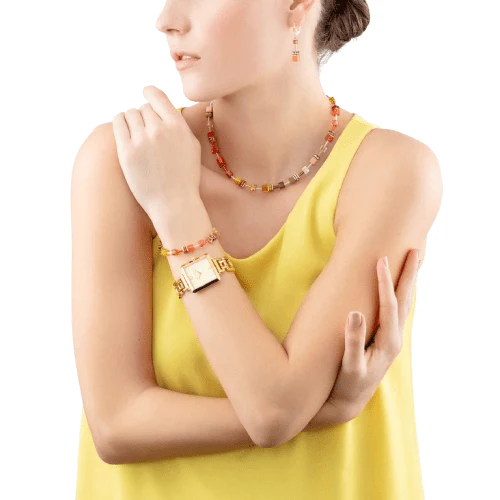 Coeur De Lion Gold Iconic Cube Spikes Statement Watch - Image 4