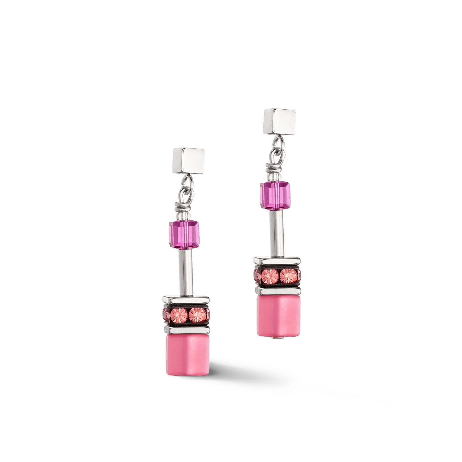 Coeur De Lion Silver GeoCube Iconic Viva Magento Earrings