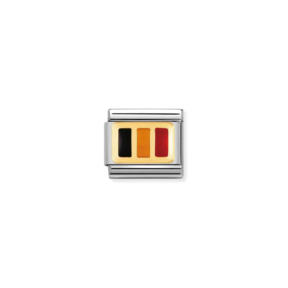 Nomination Gold Classic Europe Flag Stainless with Enamel Belgium Charm