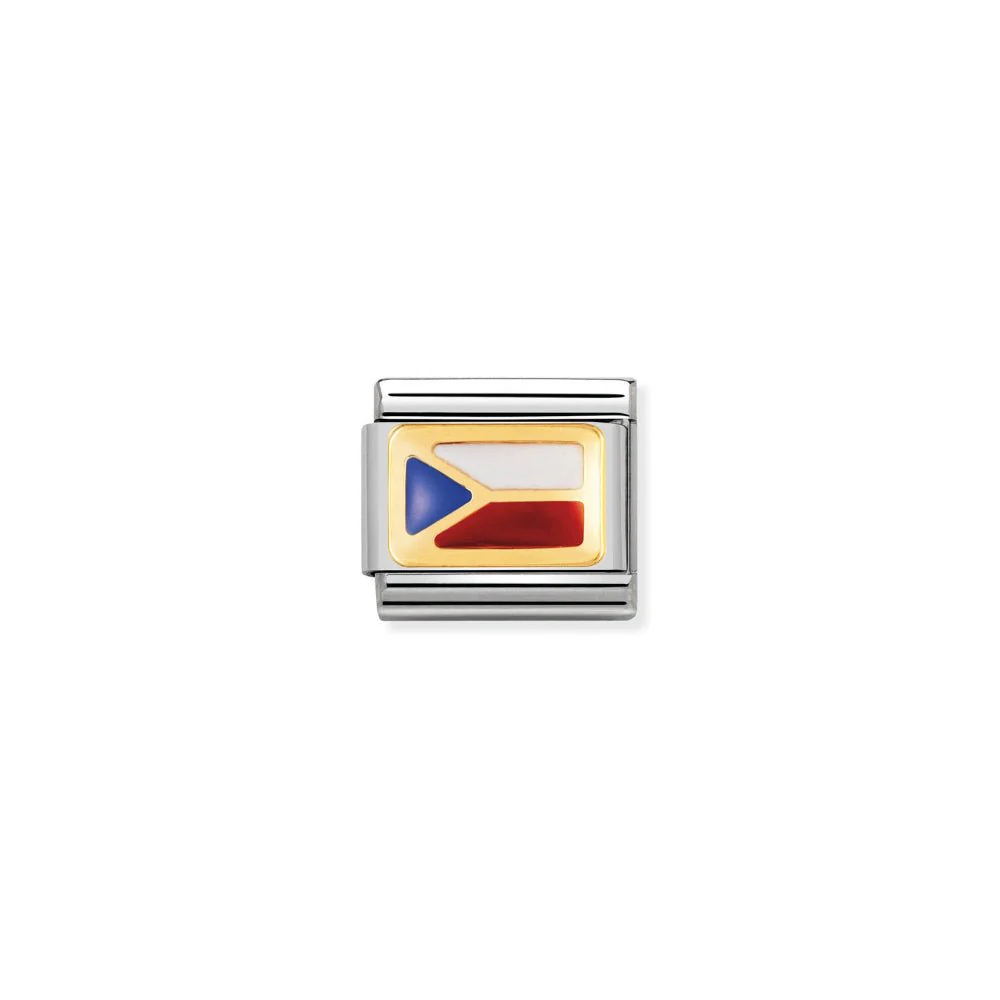 Nomination Gold Classic Europe Flag Stainless with Enamel CZech Republic Charm