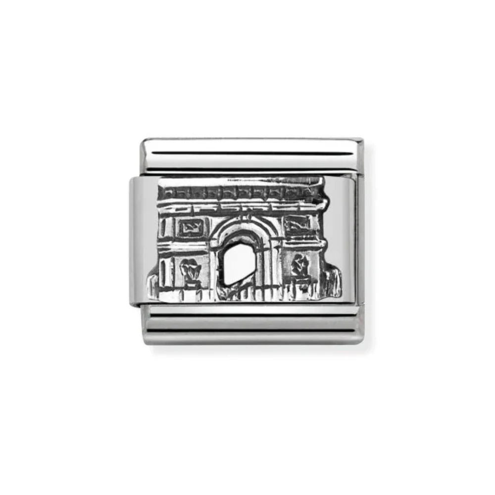Nomination Silver Classic Monuments Relief and Arc De Triomphe Charm