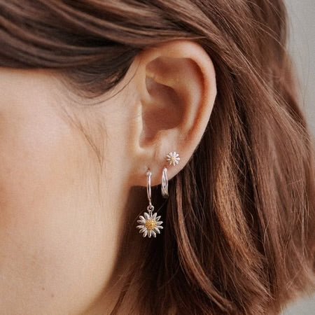 Daisy London Sterling Silver Marguerite 5mm Daisy Earrings - Image 3