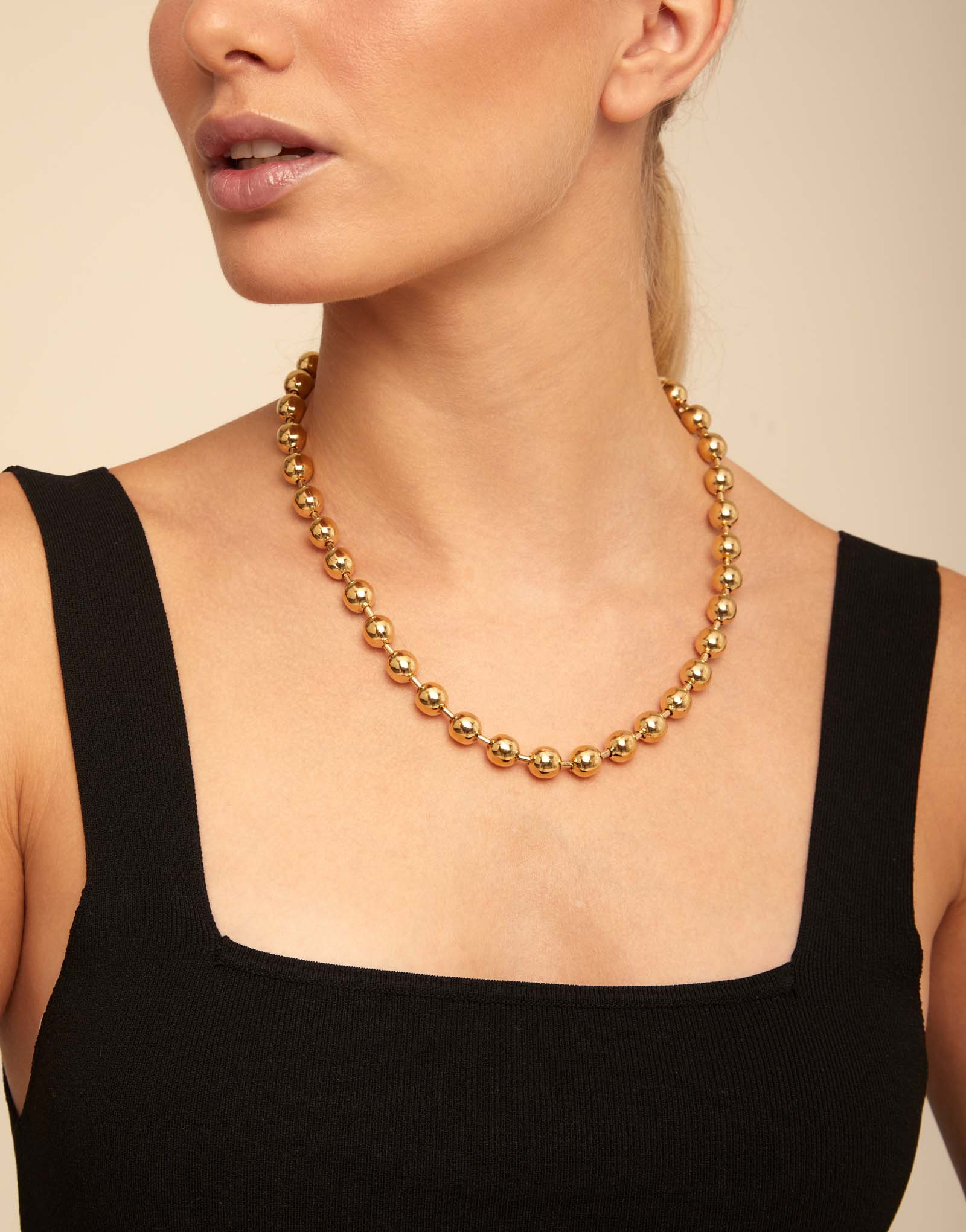 UNOde50 Gold Beaded Ball Necklace - Image 2