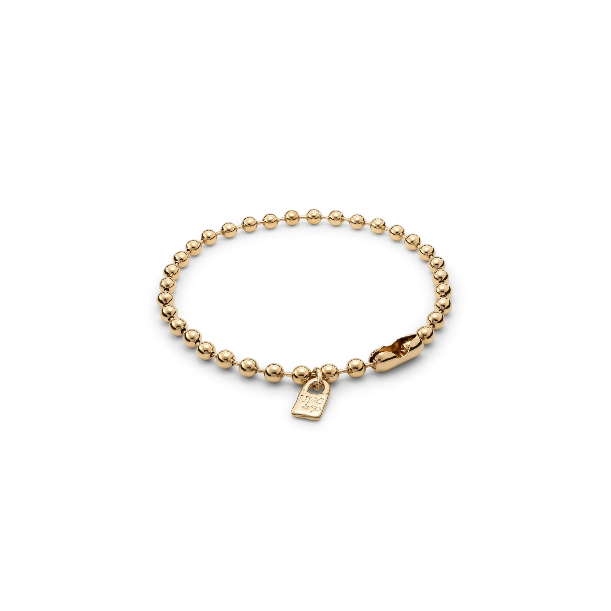 UNOde50 Gold Beaded Ball Necklace - Image 3