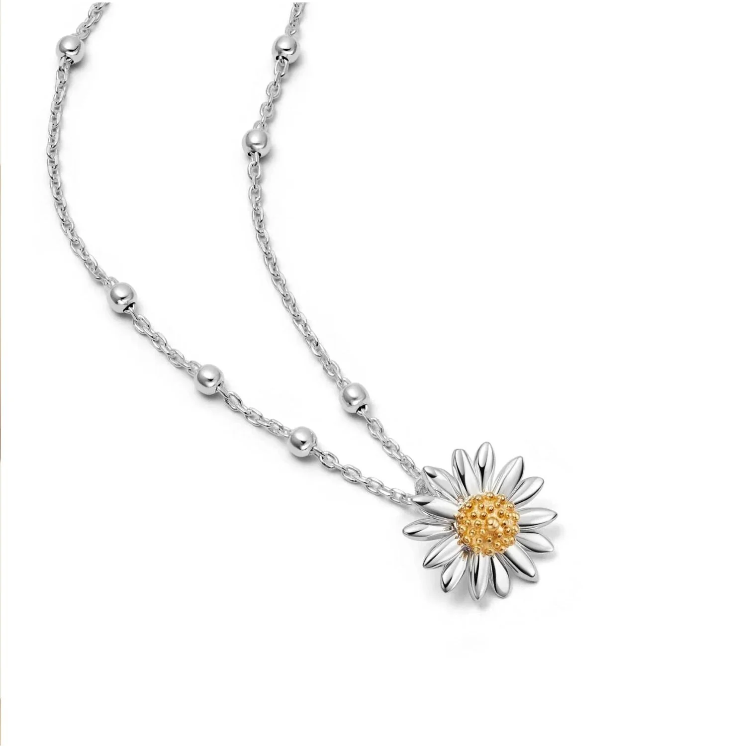 Daisy London Sterling Silver 10mm Daisy Necklace