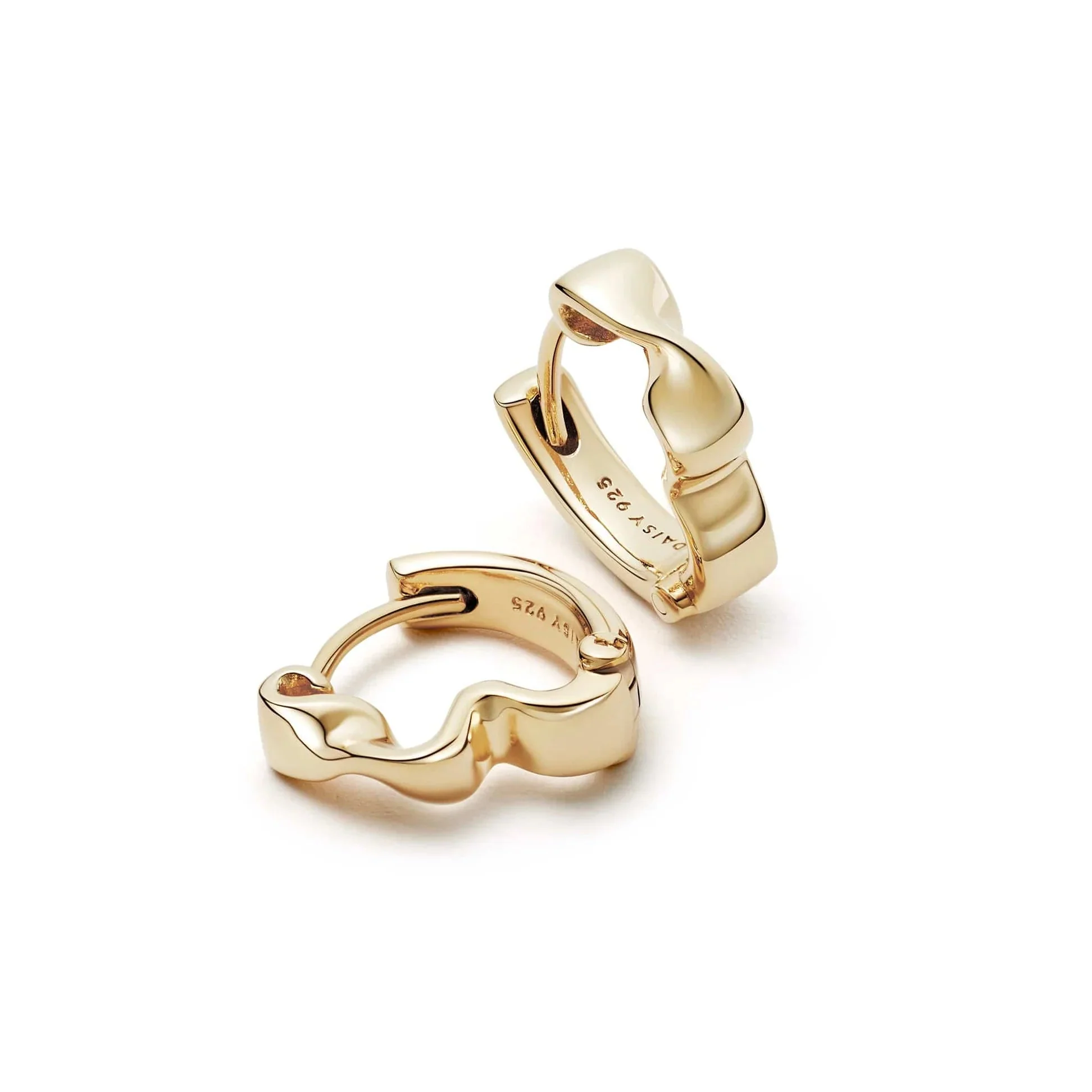 Daisy London 18ct Gold Estee Lalonde Flow Huggie Hoop Earrings