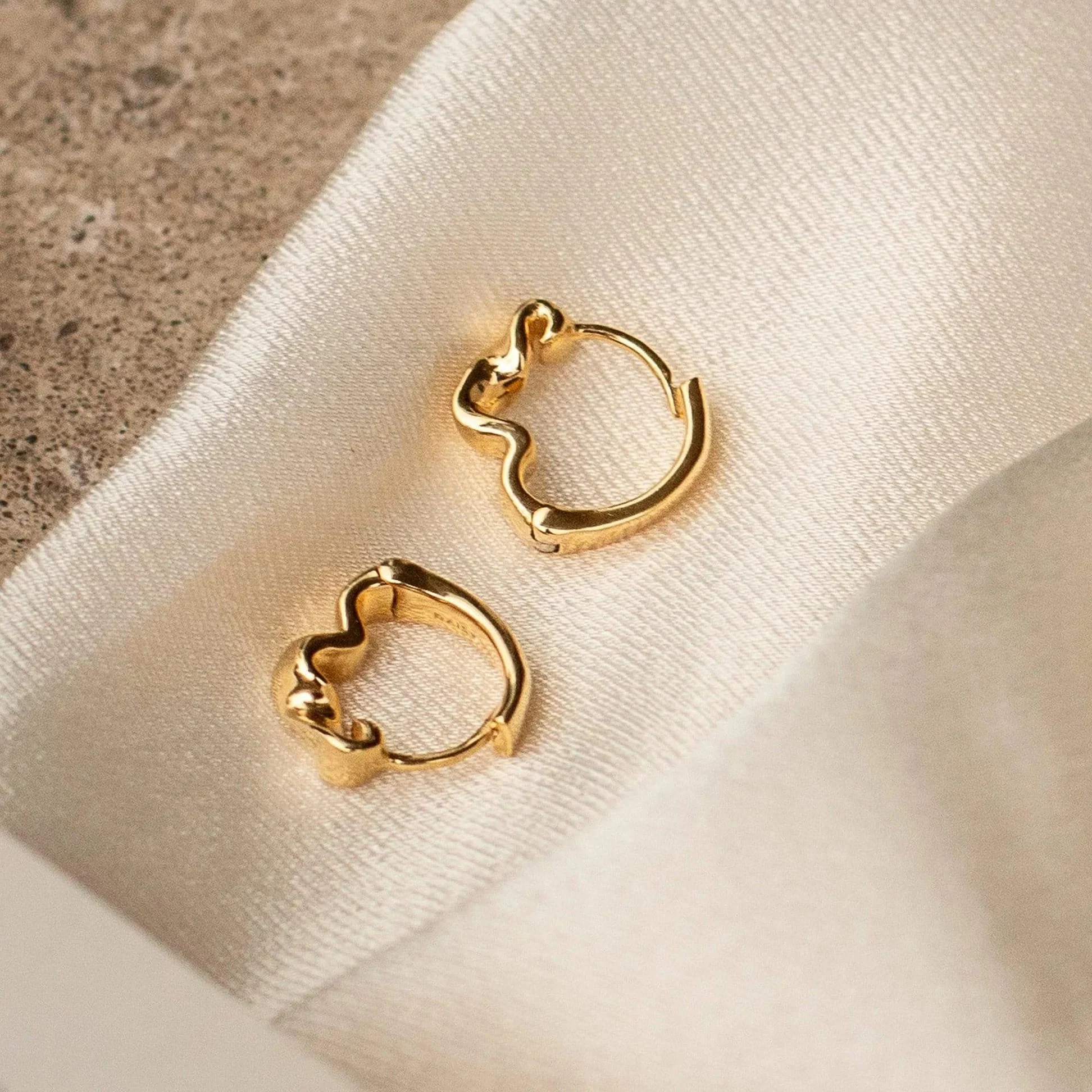 Daisy London 18ct Gold Estee Lalonde Flow Huggie Hoop Earrings - Image 3