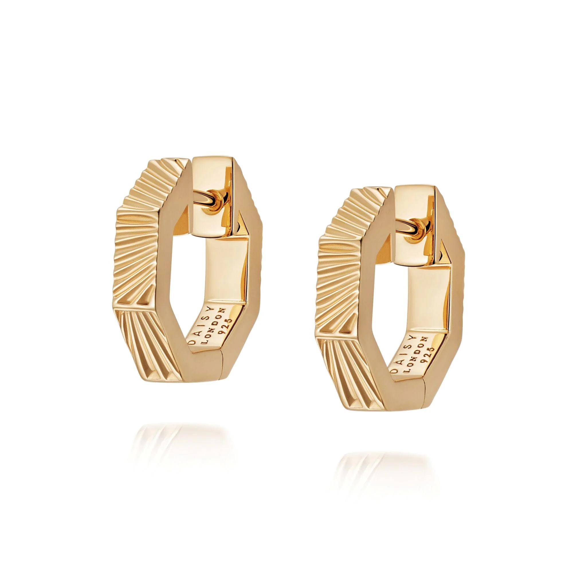Daisy London 18ct Gold Estee Lalonde Octagonal Huggie Hoops