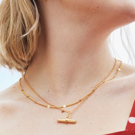 Daisy London 18ct Gold Estee Lalonde Tbar Necklace - Image 5