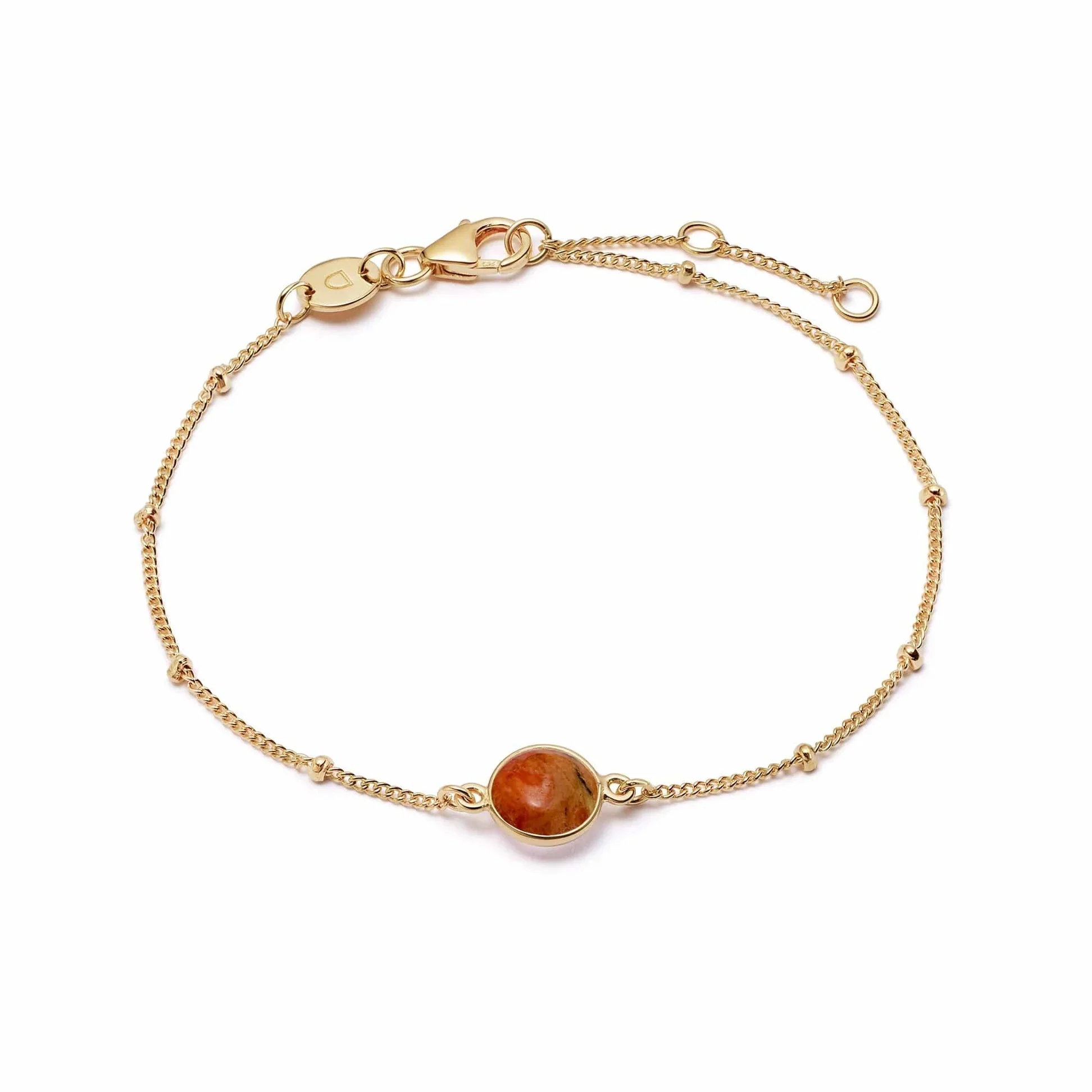 Daisy London 18ct Gold Plate Coral Healing Stone Bracelet