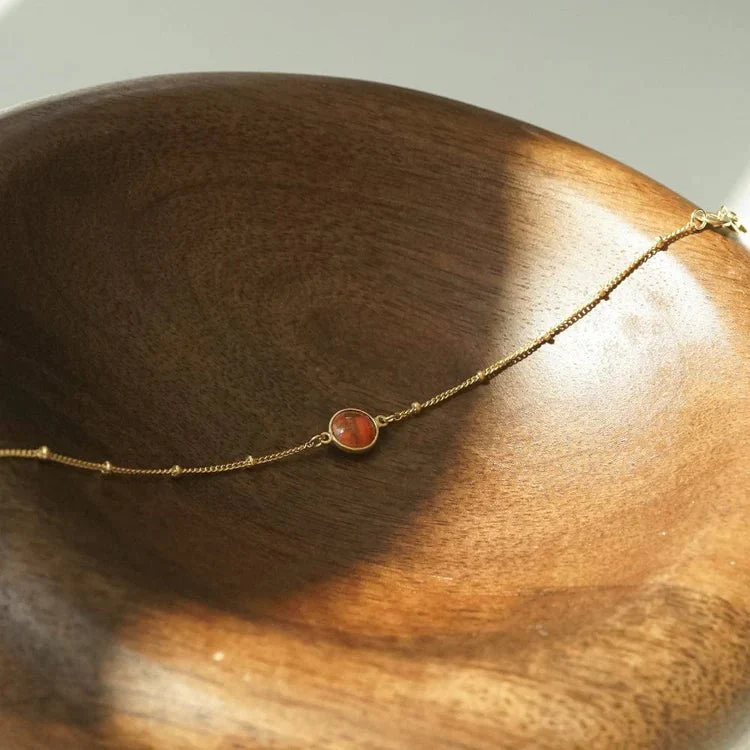 Daisy London 18ct Gold Plate Coral Healing Stone Bracelet - Image 6