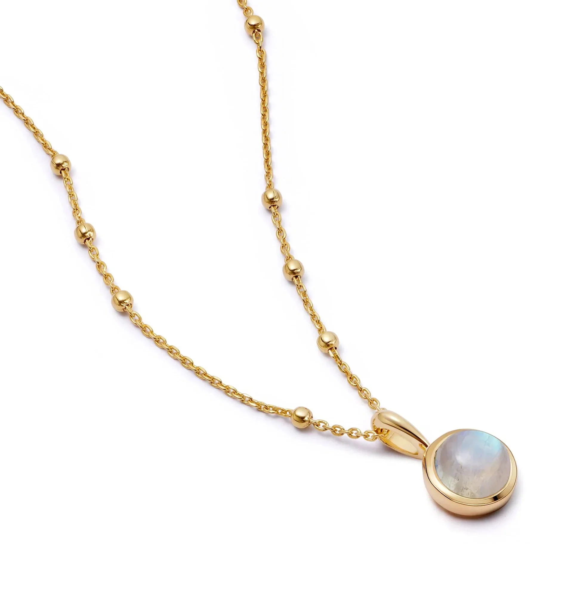 Daisy London 18ct Gold Plate Moonstone Healing Stones Necklace