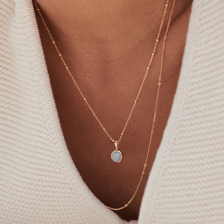 Daisy London 18ct Gold Plate Moonstone Healing Stones Necklace - Image 2