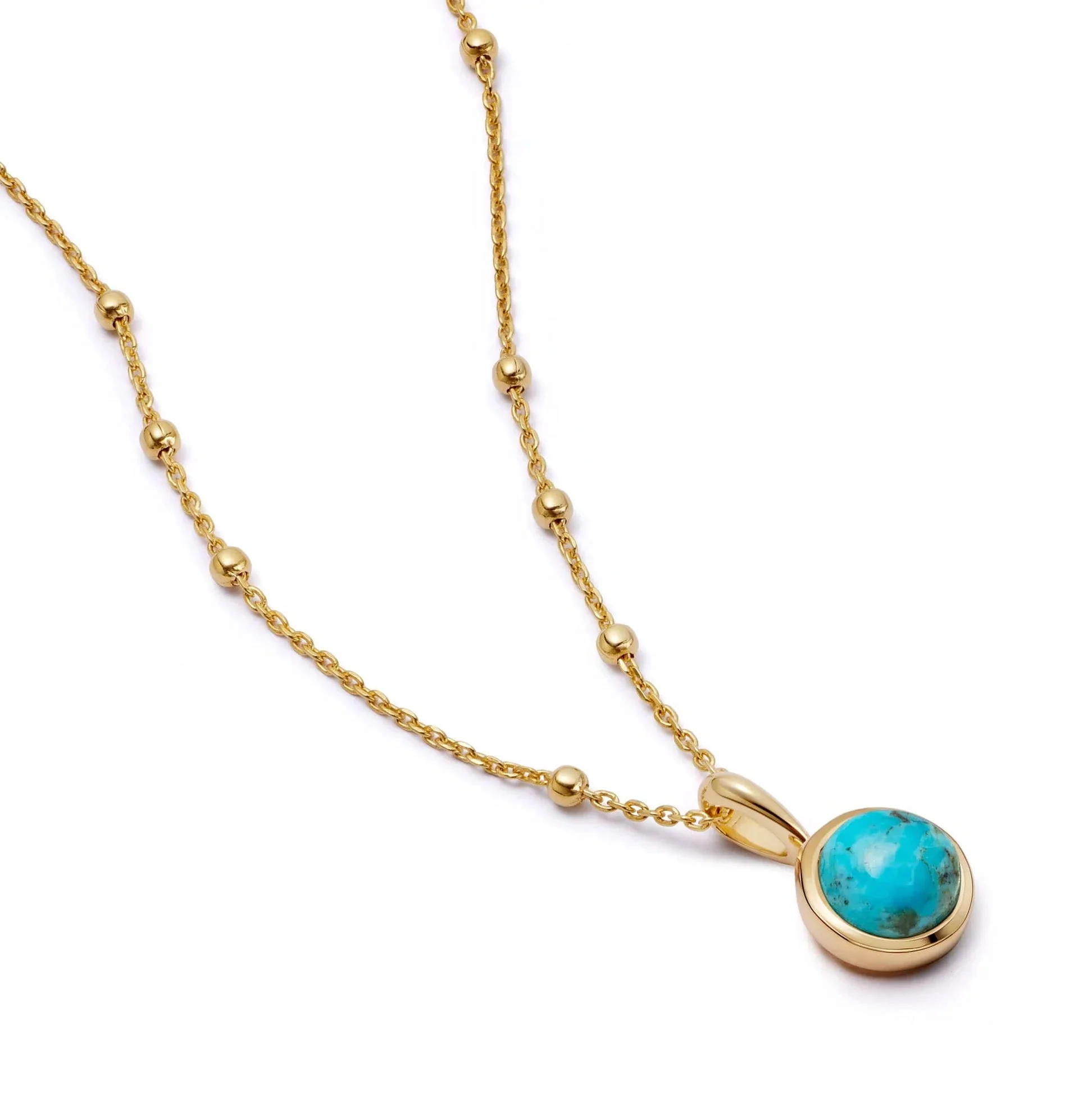 Daisy London 18ct Gold Plate Turquoise Healing Stones Necklace