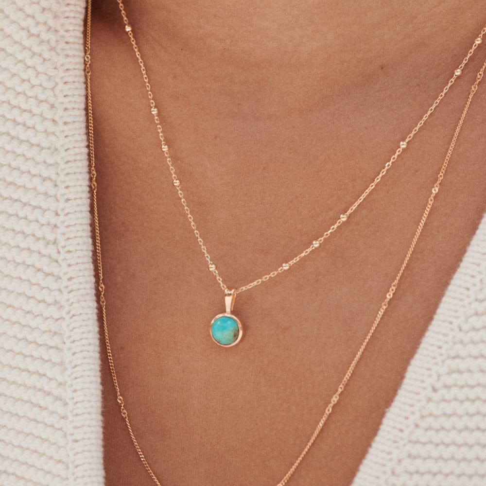 Daisy London 18ct Gold Plate Turquoise Healing Stones Necklace - Image 2