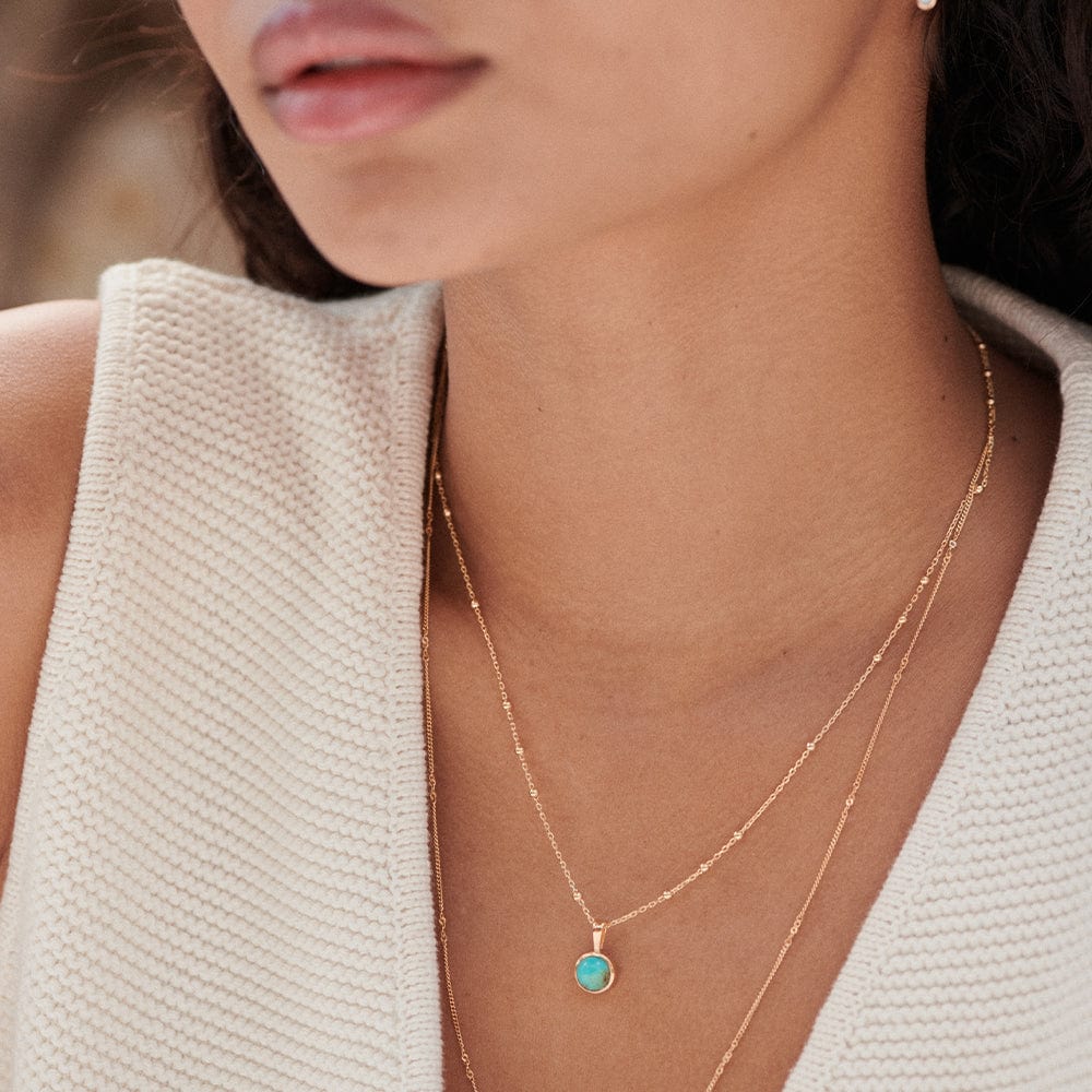 Daisy London 18ct Gold Plate Turquoise Healing Stones Necklace - Image 5