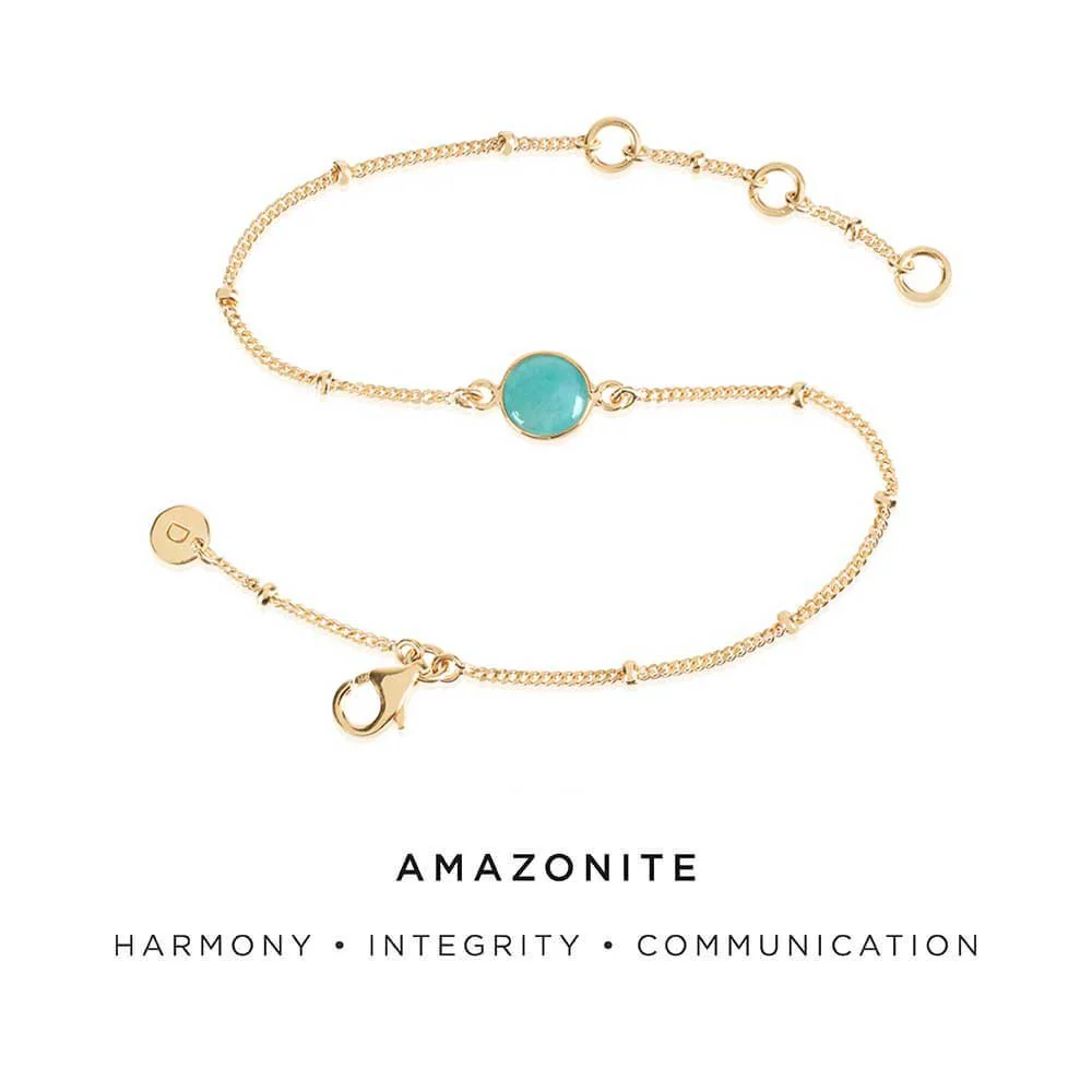 Daisy London 18ct Gold Plate Amazonite Healing Stone Bracelet - Image 3