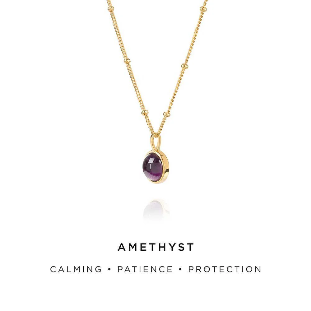 Daisy London 18ct Gold Plate Amethyst Healing Stone Necklace - Image 4