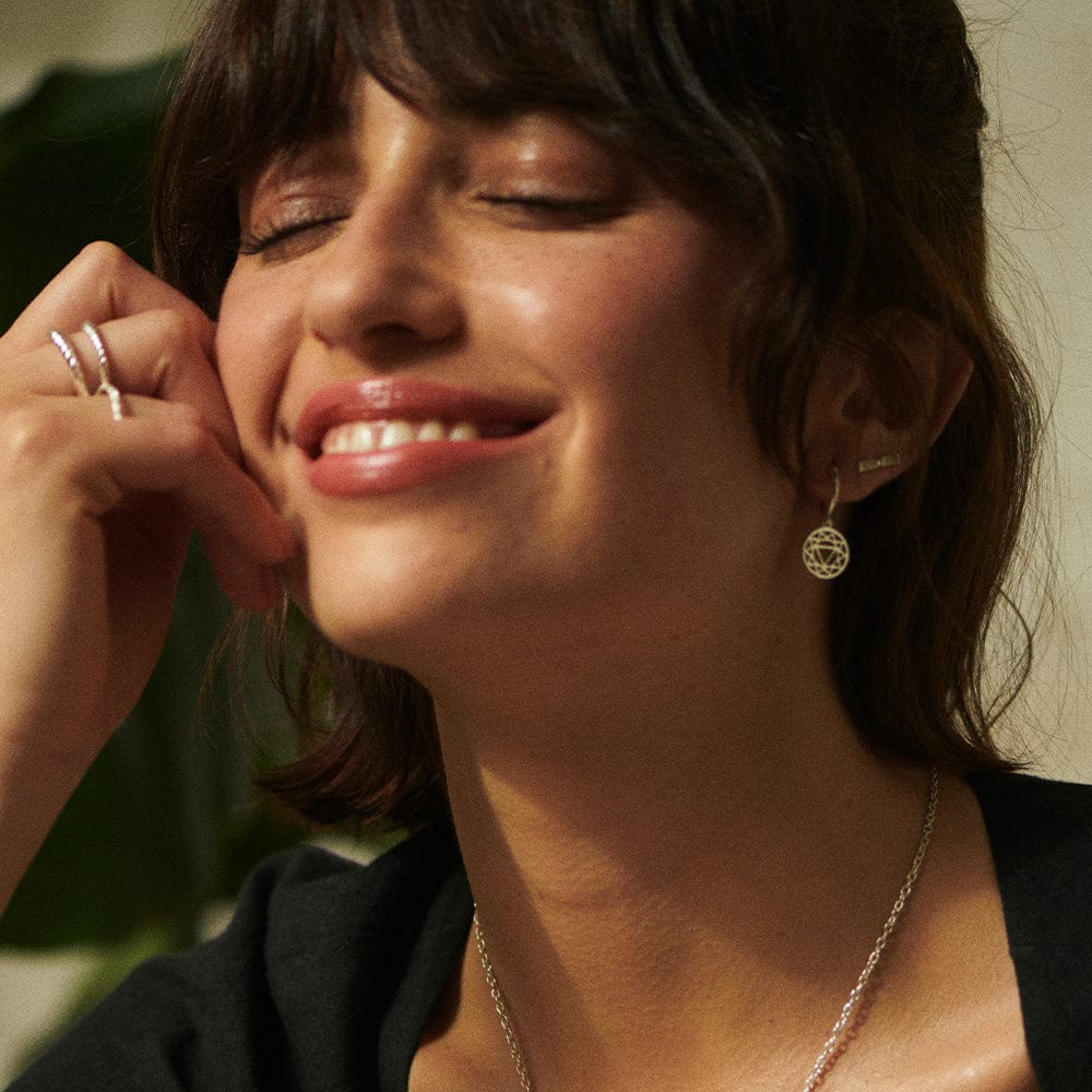 Daisy London Silver Solar Plexus Chakra Earrings - Image 3