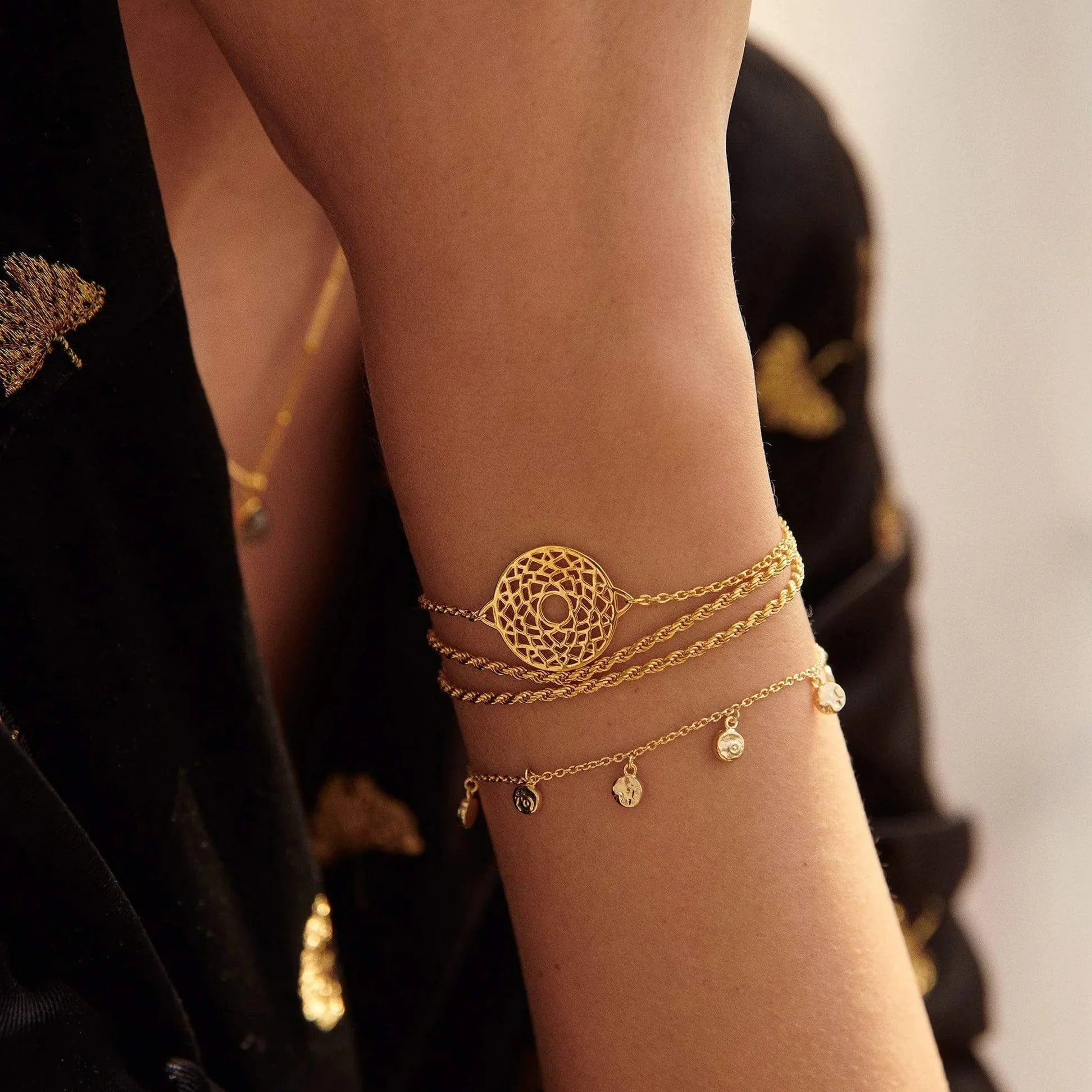 Daisy London Gold Crown Chakra Chain Bracelet - Image 3