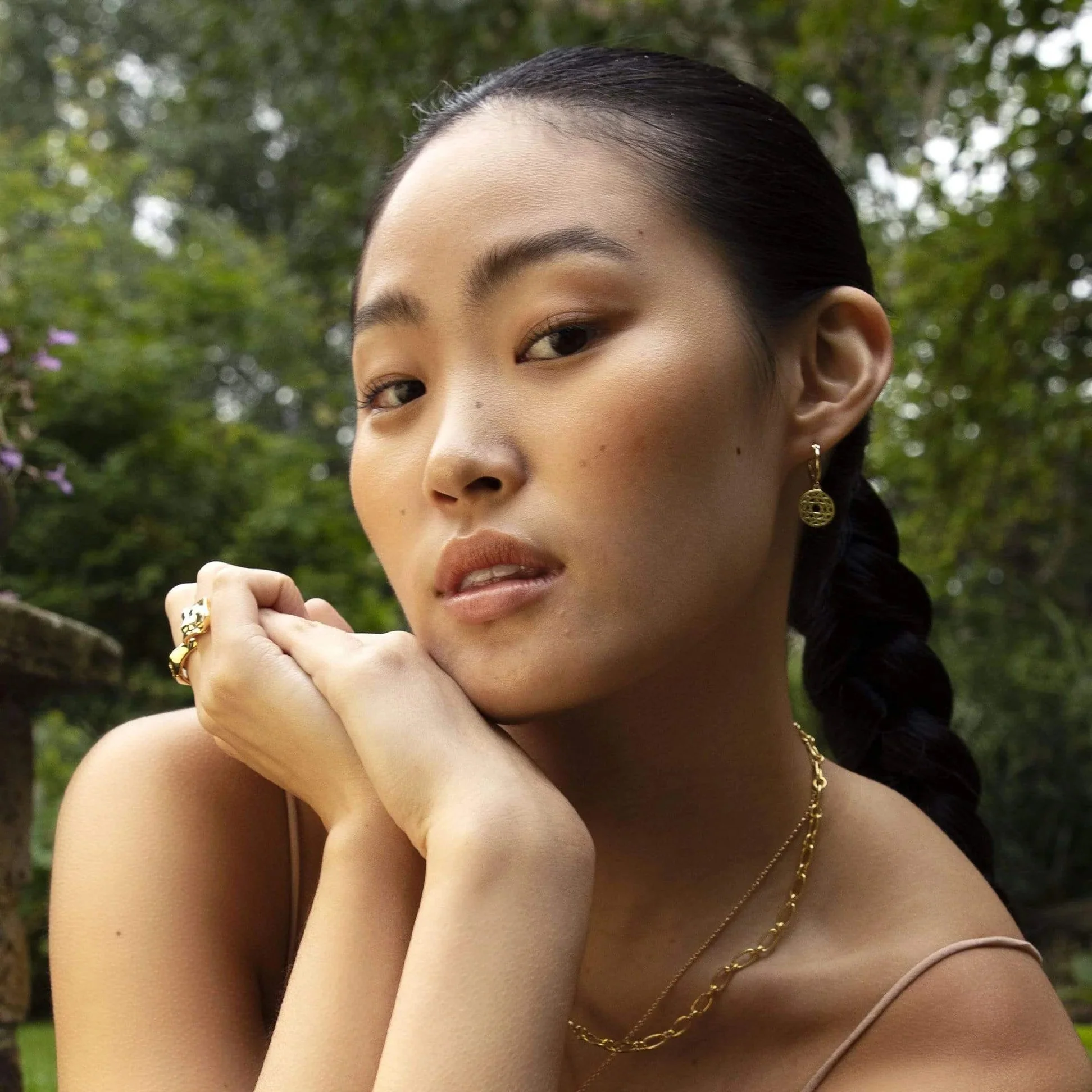 Daisy London Gold Heart Chakra Earrings - Image 3