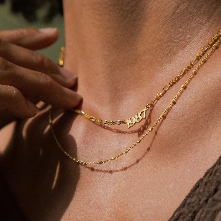 Daisy London Gold Personalised Year Necklace - Image 3