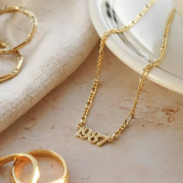 Daisy London Gold Personalised Year Necklace - Image 5