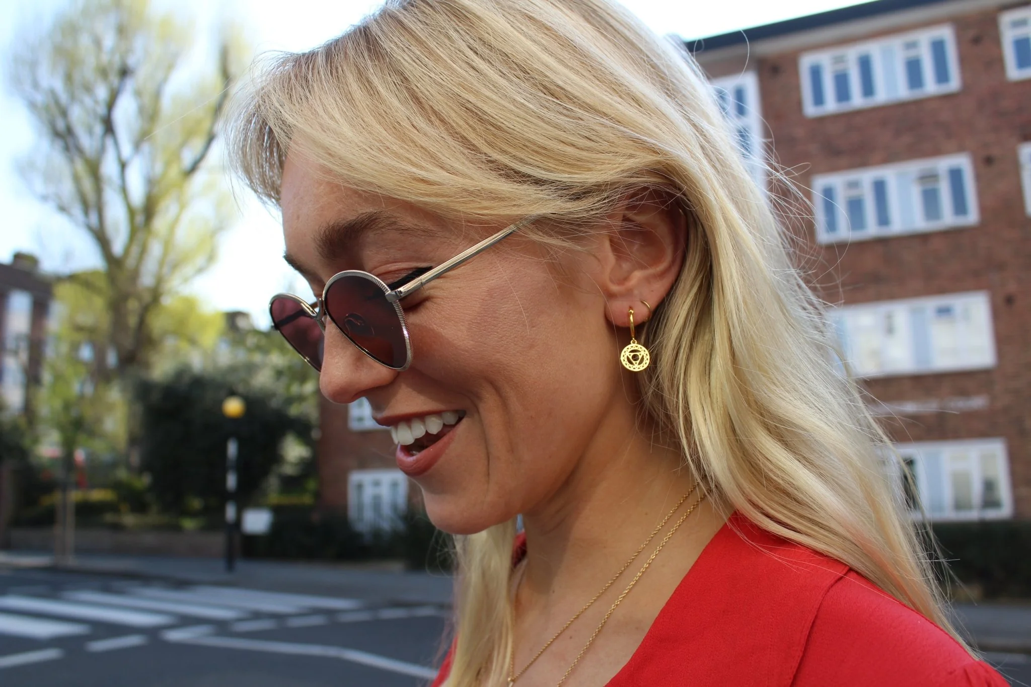 Daisy London Gold Solar Plexus Chakra Earrings - Image 4