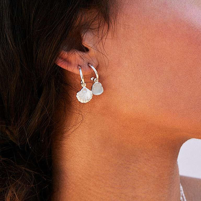 Daisy London Sterling Silver Isla Mother of Pearl Drop Earrings - Image 2