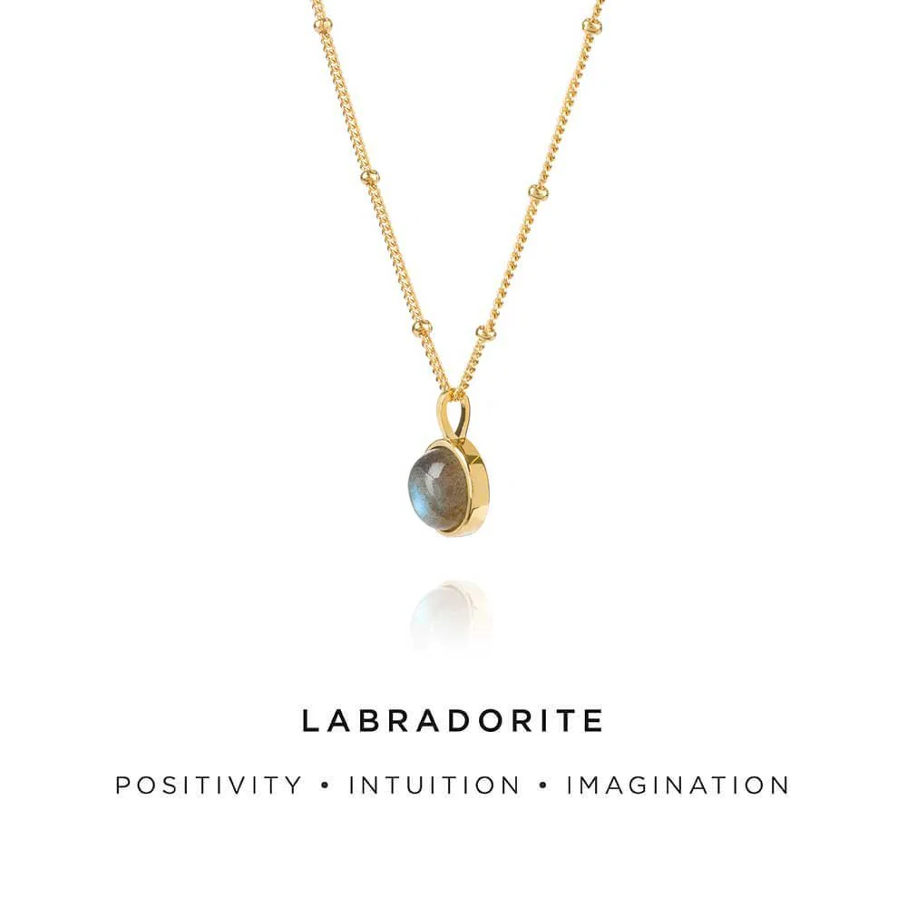 Daisy London 18ct Gold Plate Labradorite Healing Necklace - Image 4