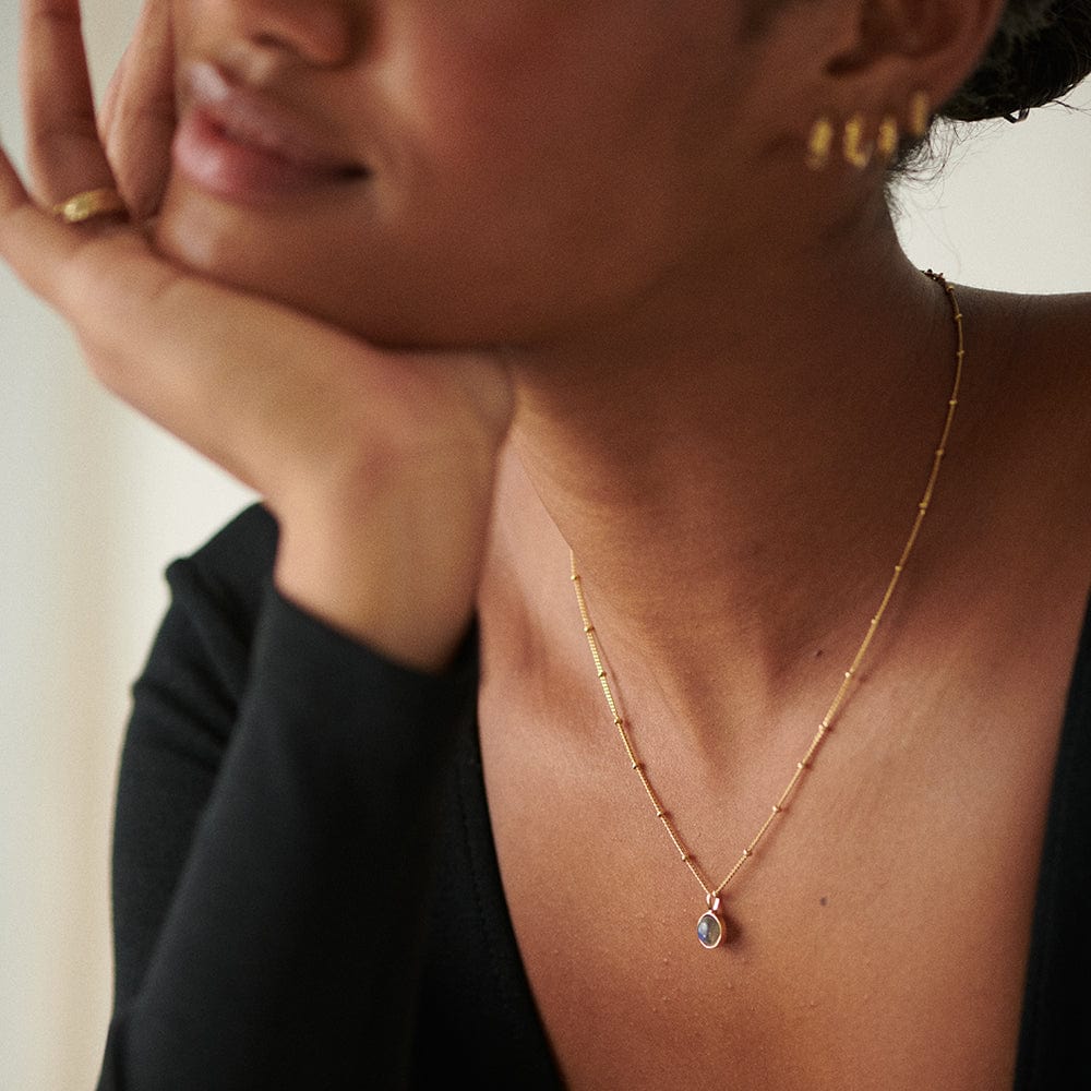 Daisy London 18ct Gold Plate Labradorite Healing Necklace - Image 6