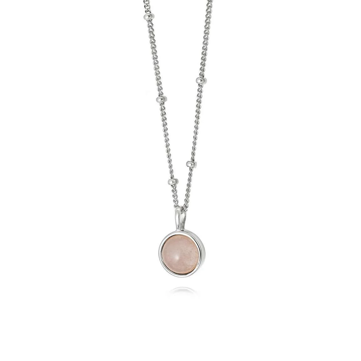 Daisy London Sterling Silver Rose Quartz Healing Stone Necklace - Image 3