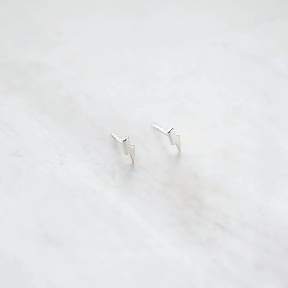 Daisy London Silver Lightning Stud Earrings - Image 3