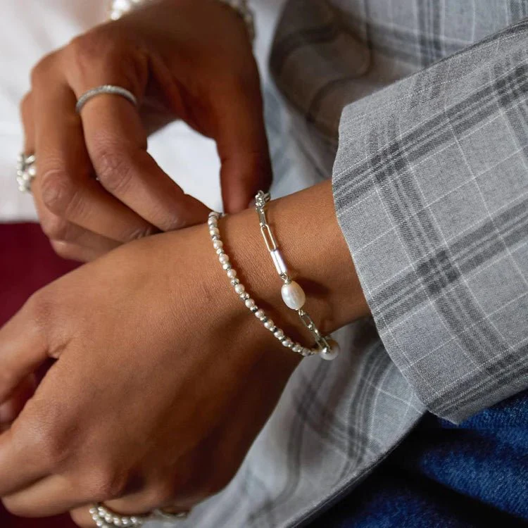 Daisy London Silver Pearl & Bead Bracelet - Image 2